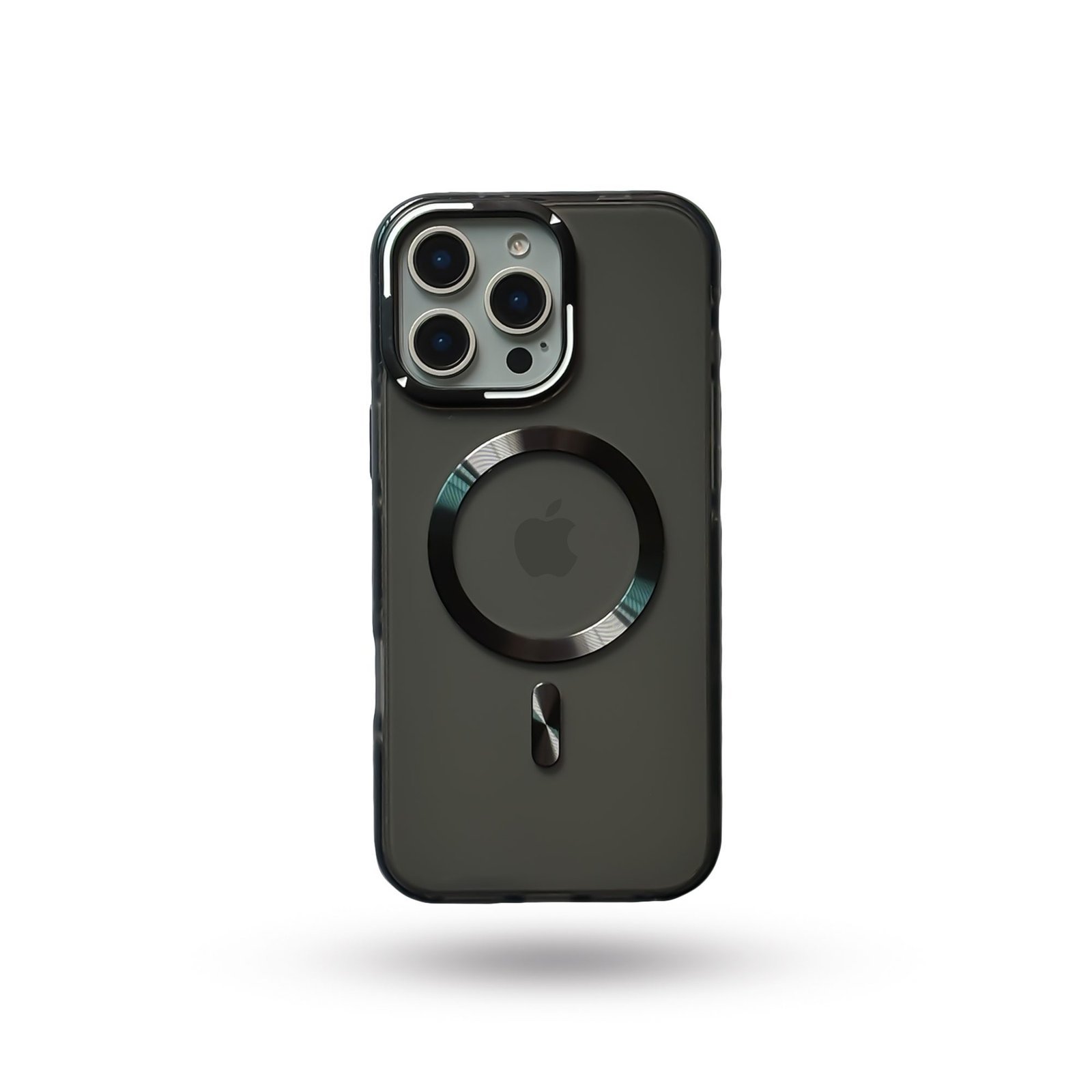 camera-black-tranns.jpg Clear MagSafe iPhone Case – Shockproof Transparent Matte Black Frame - Cover Your Phone - Image 1