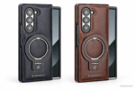 Samsung Galaxy Z Fold 8 Ultra Leather Magnetic Case | Premium Ring Stand Design
